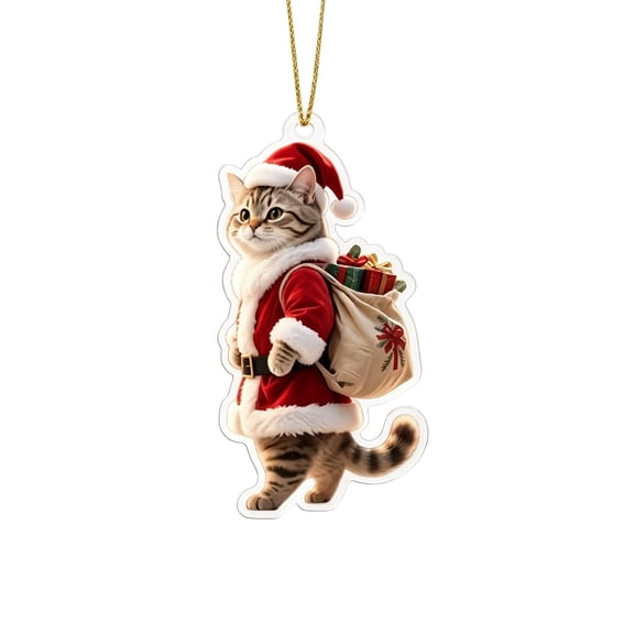 2026 Christmas Home Party Decoration Christmas Flat Acrylic Ornaments Cute Mini Hanging Pendants Xmas Tree Decorations Car Interior Rearview Mirror Hanging Decor Festive Small Gift For Holiday