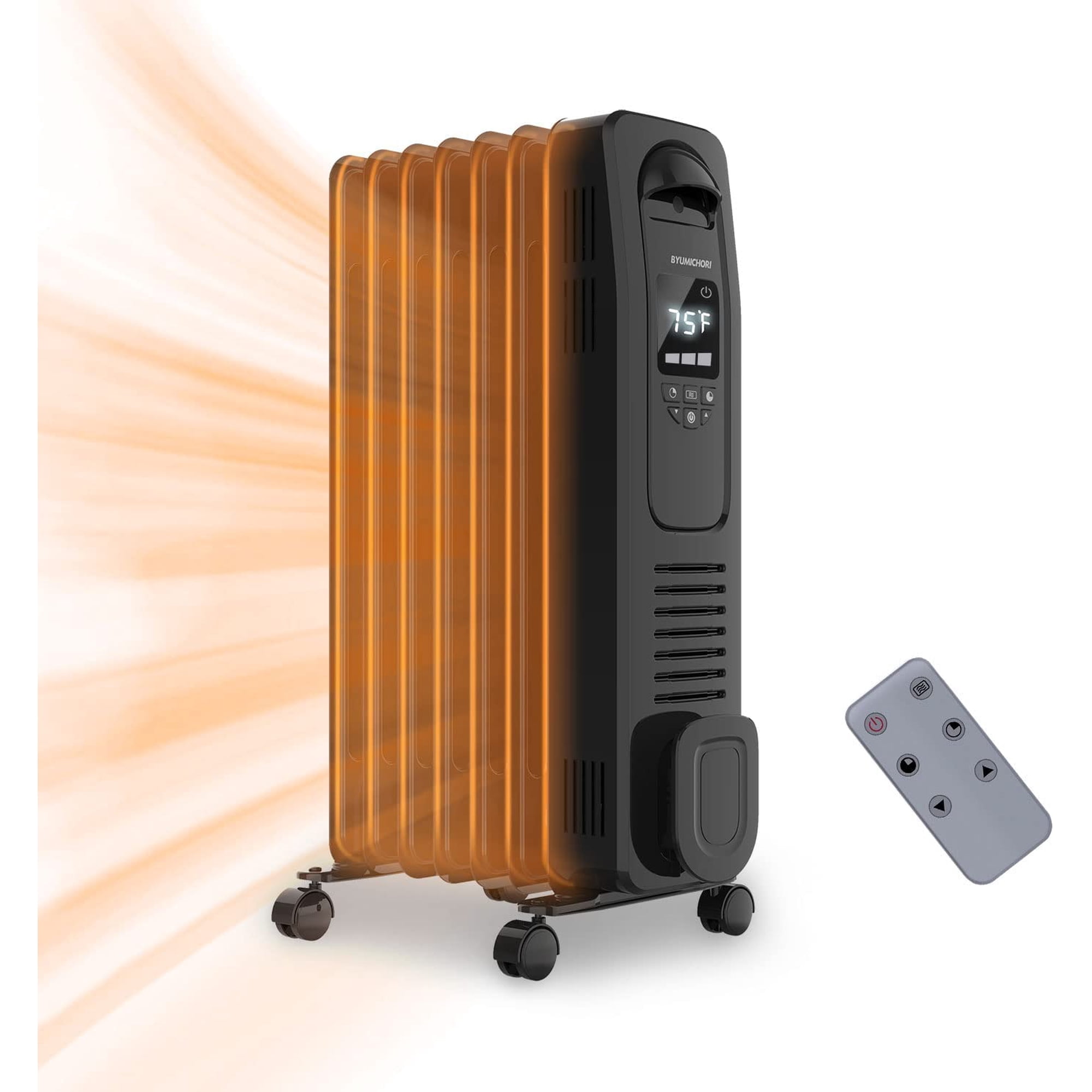 BYUMICHORI 1500W Oil Filled Heater with Remote Control, Indoor Electric  Radiator Space Heater with 4 Heating Modes, No Wind and Low Noise  Thermostat for Bedroom u0026 Living Room - Walmart.com