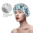 thumbnail image 2 of Kdxio Penguins Dolphins Whales Print Shower Cap for Women,Elastic and Reusable,Double Waterproof Layers Bathing Hat, 2 of 6