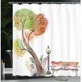 thumbnail image 4 of Ambesonne Fall Shower Curtain, Autumn Day in Park Vintage, 69"Wx75"L, Green Brown, 4 of 5