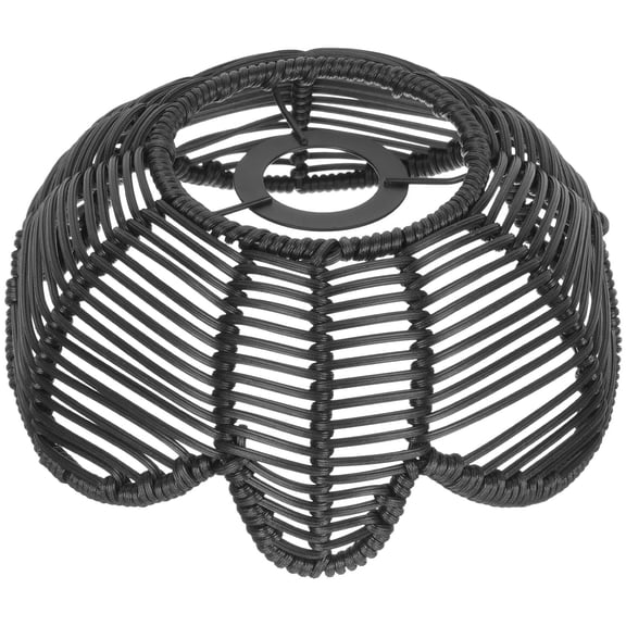 PBPBOX Replacement Lamp Shade Rattan Lampshade Black 1 Pcs