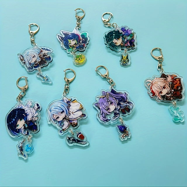 1Pc Anime Cartoon Acrylic Keychain Decor Handmade Laminated Cute Printed Backpack Pendant Decorations Car Keychain Kle Collection Toy Peripheral Gift