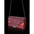 thumbnail image 2 of REMANLAND Glitter Envelope Evening Clutch Bag with Matching Teardrop Rhinestone Jewelry Set, Necklace Earrings Bracelet Formal Handbag for Wedding Prom Party, 2 of 8