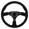 thumbnail image 1 of Steering Wheel Modification, 14in Diameter Racing Steering Wheel Aluminum Frame Better Grip Rustproof  for Automobile, 1 of 7