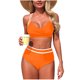 thumbnail image 1 of Traje de Baño Bikini Conjunto para Mujeres sin Mangas Patchwork V-Cuello Nudo Delantero Empujar Hacia Arriba Acolchado Dos Piezas, 1 of 7