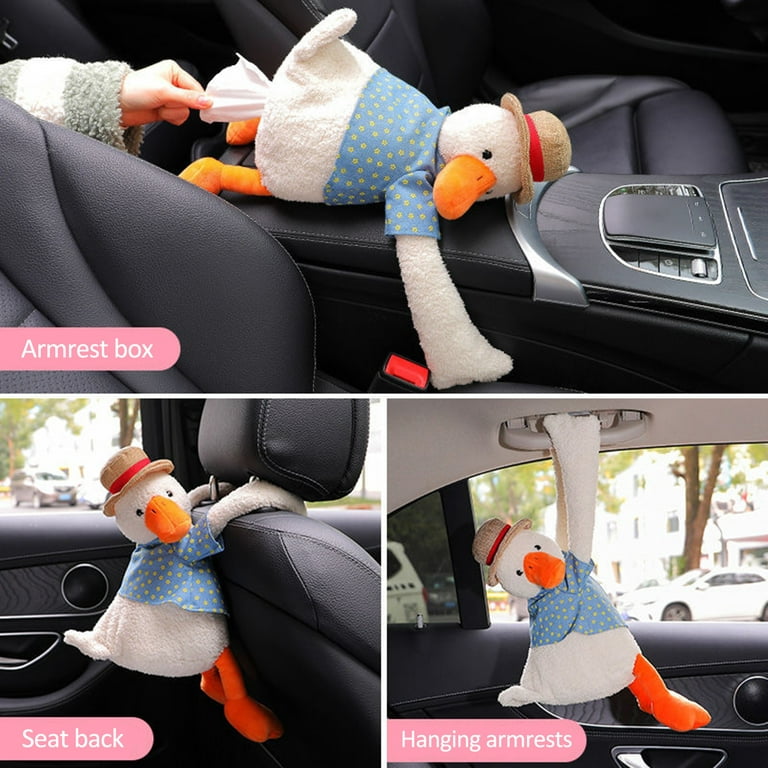 Cartoon Tissue Box Animal Cute Duck Car Hanging Paper Napkin Box Cover  Holder