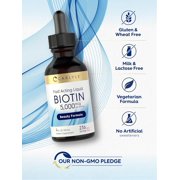 Biotin Liquid Drops 5000mcg | 4 fl oz | Berry Flavor | Vegetarian, Non-GMO & Gluten Free | by Carlyle