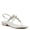 SILVER, variant on Women's ANAIS Buckle Flat Metallic Sandals - Oversized Stones, Adjustable Fit, Glamorous Design