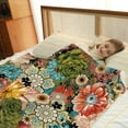 thumbnail image 4 of Boho Floral Blanket Bohemian Gifts for Mom Women Kids Girls Christmas Birthday Colorful Flowers Throw Mother''s Day Presents Hippie Decor Soft Warm Plush Blankets for Bedroom Bedding 50"x60", 4 of 6