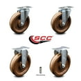 thumbnail image 2 of 6 Inch High Temp Phenolic Wheel Swivel Top Plate Caster Set with 2 Rigid SCC, 2 of 2