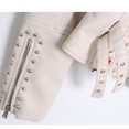 thumbnail image 4 of Minnieouse Chaqueta de moto para mujer Chaqueta de cuero moderna y fácil de mantener para mujer Abrigos y chamarras blanco SG, 4 of 6
