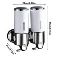 thumbnail image 3 of Yuarrent Dispensador de jabón de ducha doble de acero inoxidable, soporte suave, caja de plástico Manual, accesorios de baño, suministros para el hogar Juegos de accesorios de baño Blanco Yuarrent HA011287-04B, 3 of 6