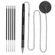 thumbnail image 2 of Set de 12 bolígrafos de seguridad negros Nadex con cadenas, 2 of 7
