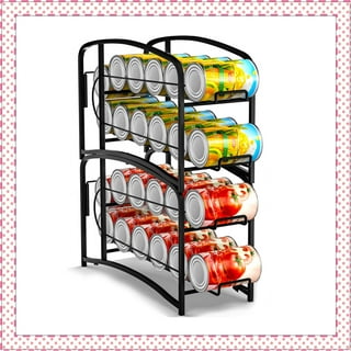 Wadavr Can Organizer for Pantry, Can Rack Organizer Holds Up 60 Cans, Can Storage Organizer Rack for Canned Food Kitchen Cabinet Pantry Countertop, Black