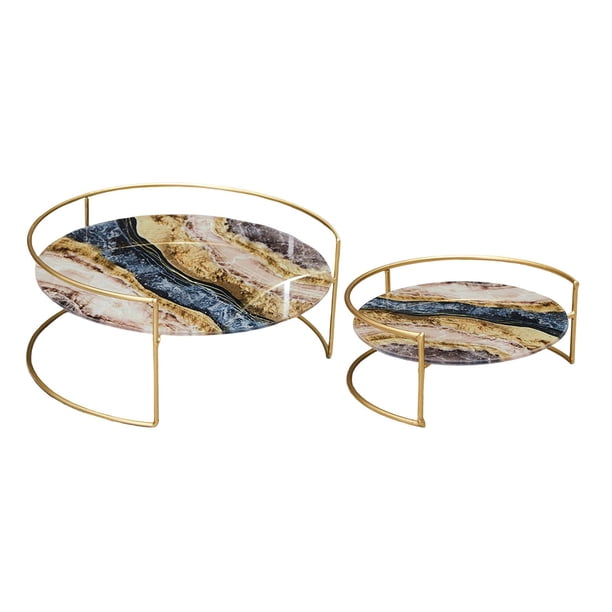 Organizador de baño de metal, estante de almacenamiento multifuncional de lujo para encimeras. Amarillo