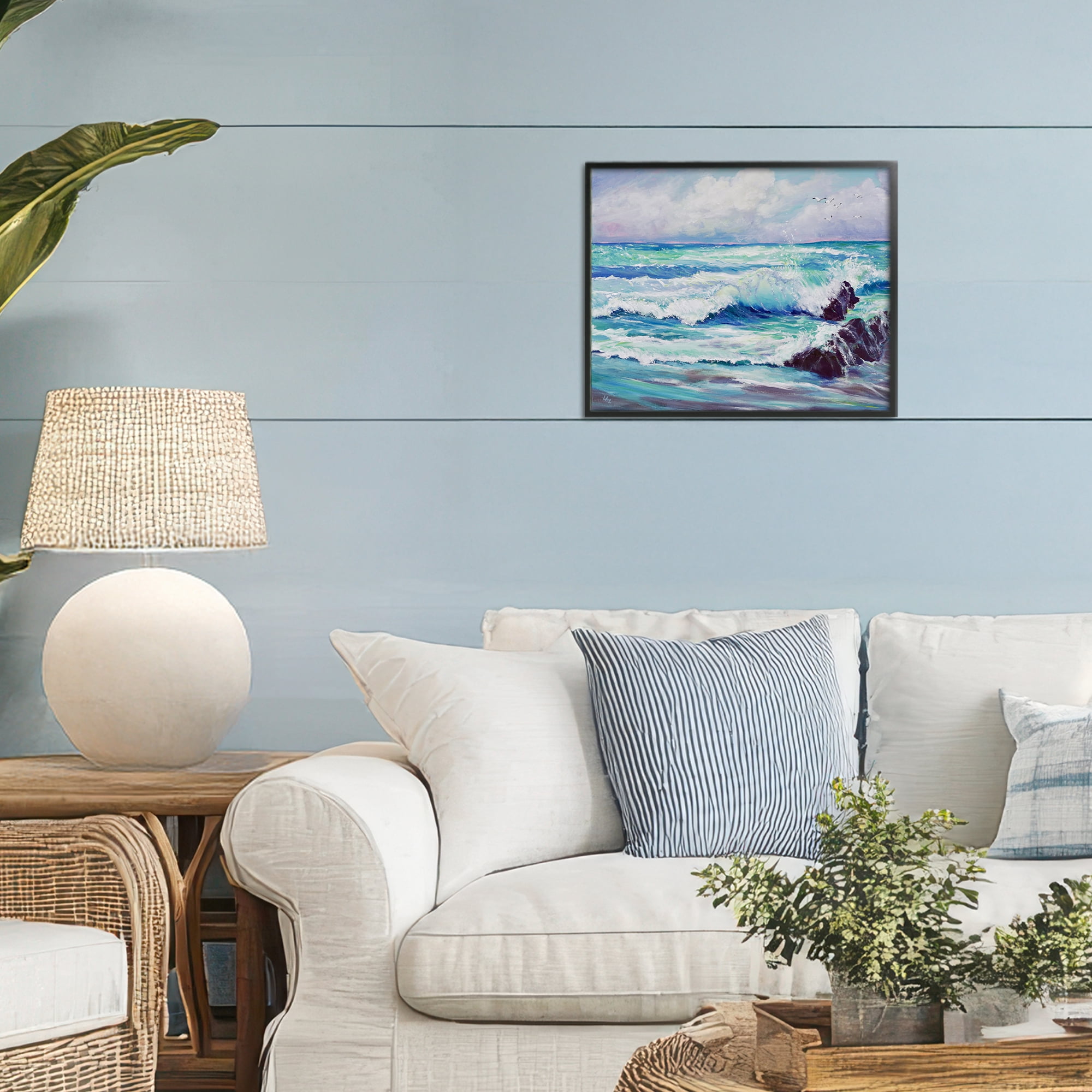 Stupell Industries Down By The Sea Black Framed Giclee Art, design by Lee Ann Zirbes