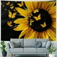 thumbnail image 4 of Shiartex  Yellow Tapestry Sunflower Decor Rustic Wall Decor Farmhouse Girl Bedroom Wall Art Women Floral Decorations Butterfly Flower Country Wall Hanging Living Room Dorm Decor  40x60inch, 4 of 6