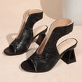 thumbnail image 4 of Caywon Women Heel Sandals Peep Toe Block Heel, Open Back Ladies Shoes Dressy, Comfortable Summer Evening Party, Sandalias Mujer, 4 of 9
