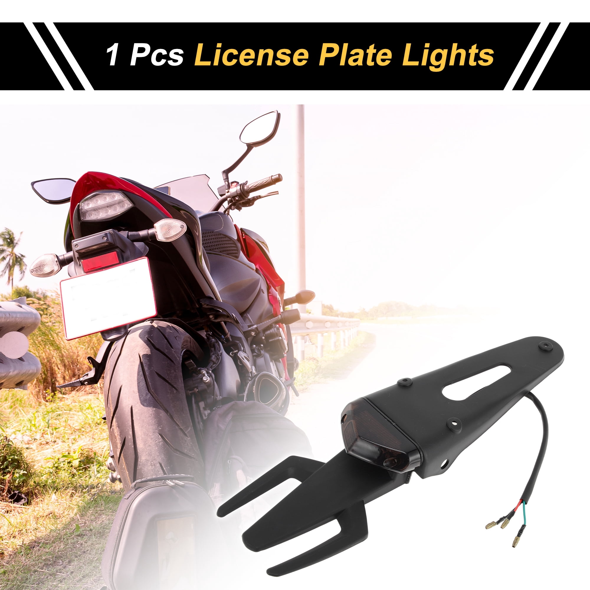 1Pcs License Plate Light 12V LED Tag Lamp for Car Motorcycle Waterproof Rainproof Yellow License Plate Light License Plate Light