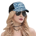thumbnail image 5 of Disketp Ocean on Striped Print Trucker Hat Men Women - Mesh Baseball SnapBack Cap, 5 of 7