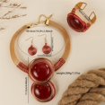 thumbnail image 2 of 3PCS/Set Aluminum Wire Jewelry Resin Round Bead Necklace and Earring Bangle Set for Women Colorful Fashion Costume Accessory for Weddings Parties Everyday Wear, 2 of 3