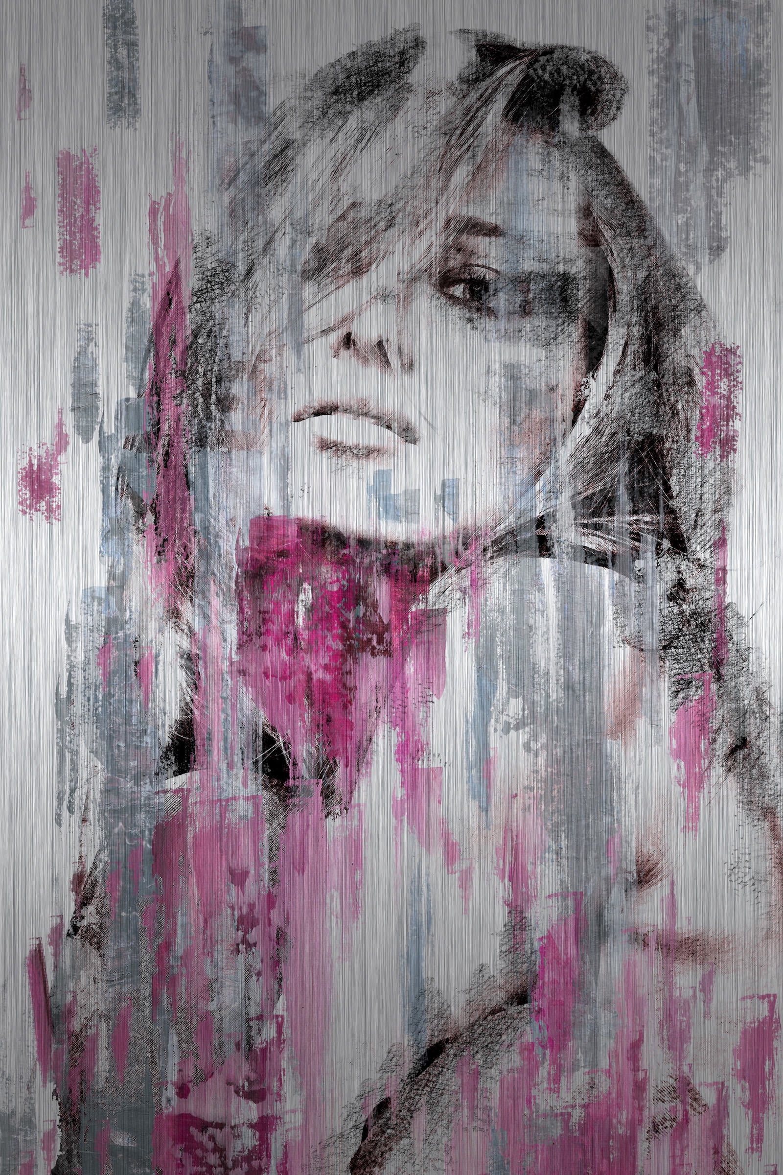 Marmont Hill "Hello Beauty" Painting Print on Brushed Aluminum