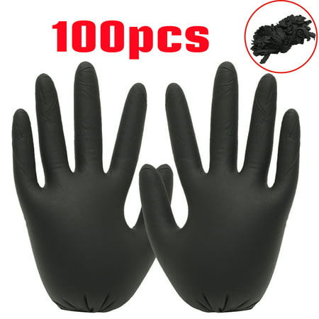 100Pcs Black Professional Dyeing Hair Latex Gloves Tattoo Piercing Mechanic Medical Hair Salon (Best Latex Gloves For Mechanics)