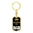 thumbnail image 4 of Tortoiseshell Cat Dad King Keychain Stainless Steel or 18k Gold, 4 of 10