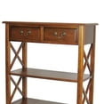 thumbnail image 4 of Benjara 2 Drawer Wooden Accent Table with X Shape Sides, Brown, 4 of 4