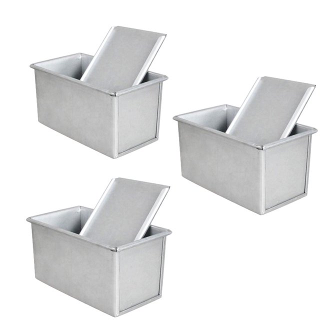 Molde para pan de 3 piezas con tapa 500g Caja de tostadas antiadherente Molde para pan de pan Herramienta para hornear Sunnimix Pan tostado con tapa