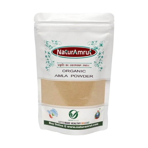 Naturamrut Organic Amla Powder For Drink Eating Indian Gooseberry, Amalaki For Hair Care, Skin Care, Face Mask, Skin Brightening, Weight Loss | 200gm 0.4lbs