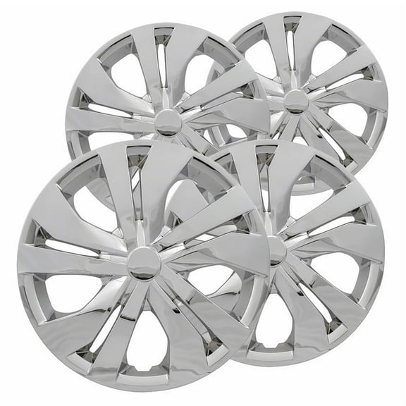 Fuel Rider Set of 4 15 inch Silver Snap-On Hubcaps With 5 Double Spoke Compatible With 2017-2022 Nissan Versa Standard Steel Wheel Covers