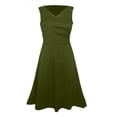 thumbnail image 6 of Busydd Womens Dresses Fashion V Neck Pleated Summer Dress Solid Color Sleeveless Casual Dresses for Women 4XL, 6 of 7