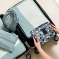 thumbnail image 7 of InnOrca Portable Travel Toiletry Bag Home Cosmetic Organizer Makeup Bag, Blue  Flower, 7 of 7