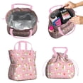 thumbnail image 2 of Cavalier King Charles Spaniels and Flowers Drawstring Lunch Bag Women - Drawstring Lunch Bag Insulated for Work Office - Stain-Resistant Large Lunchbags for Women with Multi-Pockets, 2 of 6