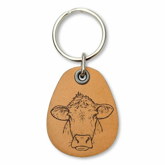 ForLeatherMore - Cow - Genuine Leather Keychain - On the Farm Collection