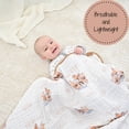 thumbnail image 3 of LollyBanks Muslin Baby Quilt, 100% Cotton 6-Layer Lightweight Blanket, 47 x 47 inch,Noah's Ark, 3 of 6