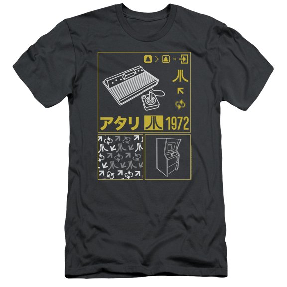 Atari Kanji Squares S/S Adult 30/1 T-Shirt Charcoal