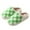 Green, variant on Women's Slipper Couple Winter Solid Plaid Pattern Cartoon Large Size Warm Padded Slippers for Comfort and Coziness