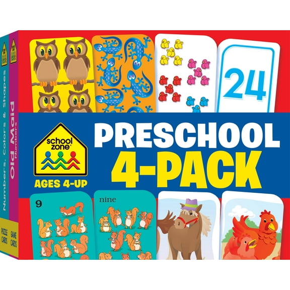 School Zone Preschool 4-Pack Flash Cards