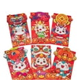 thumbnail image 4 of 6 sobres rojos de Año Nuevo chino, bolsa de dinero de la suerte, sobre para tarjetas de felicitación Estilo D, 4 of 9