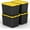 23 Gallon (4 PACK), variant on PACK of Medium 12 Gallon Plastic Storage Bin Tote Organizing Container with Ultra Durable Secure Latching Lids, Stackable, Extra Strength Clear with Built in Handle - Black and Yellow