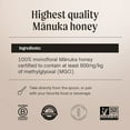 thumbnail image 5 of Manukora Raw Manuka Honey MGO 600+ | 100% Pure New Zealand Manuka Honey | Non-GMO | Certified MGO | 250g (8.82oz), 5 of 6