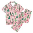 thumbnail image 5 of Yokua Christmas Pajamas Women's Two-Piece Christmas Pajamas Long Sleeve Button Shirt and Pants Set Home Clothes, 5 of 8