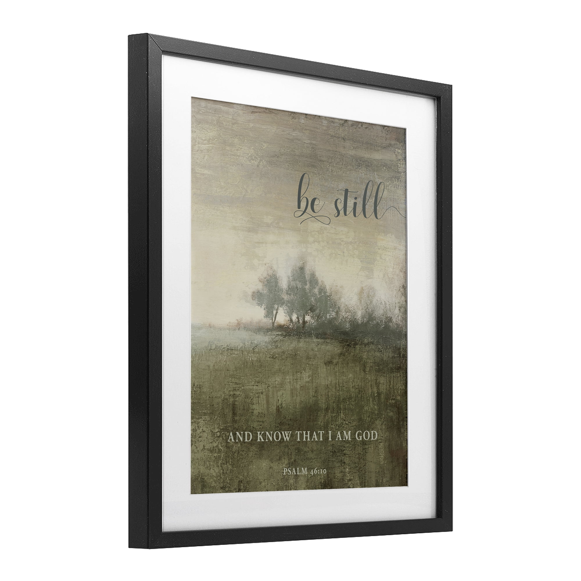 Stupell Industries Be Still Psalm 46:10 Black Framed Print Under Glass, design by Michael Marcon