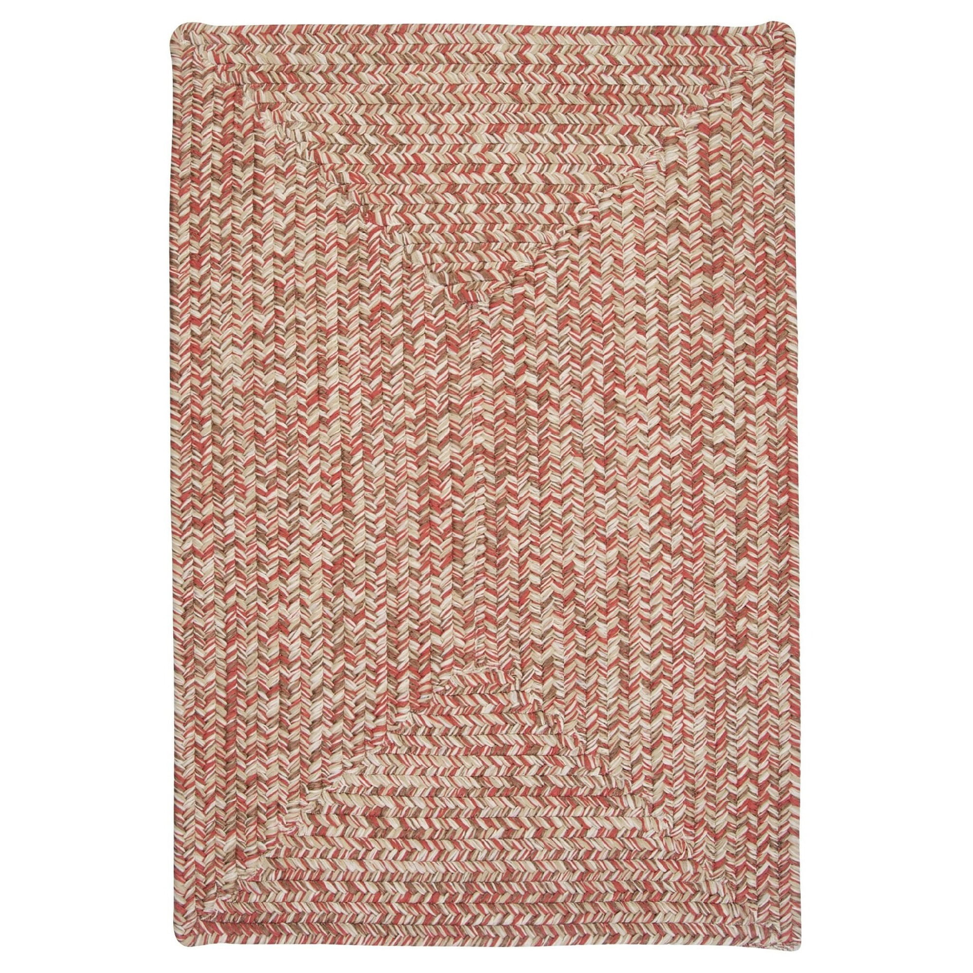 Brown Square Braided Area Rug, Red Braided Rug