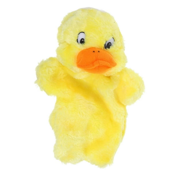 Yellow Hand Puppet Duck Toy for Story Telling Plush Role Play Accessory