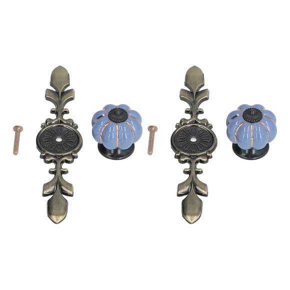 Ceramic Cupboard Door Knobs,2pcs/set Hand Painted Pumpkin Ceramic Cabinet Handle Vintage Ceramic Door Knobs High-End Performance