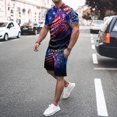 thumbnail image 2 of Vedolay Two Piece Short Outfits Men Short Sets Summer Casual 2023 Short Pants And T-Shirt,Black 3XL, 2 of 3