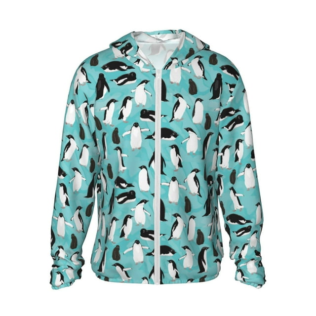 Lsque Penguins Pattern UPF 50+ Lightweight Sun Protection Men's Women's Long Sleeve Shirt, Hoodie Performance -Medium